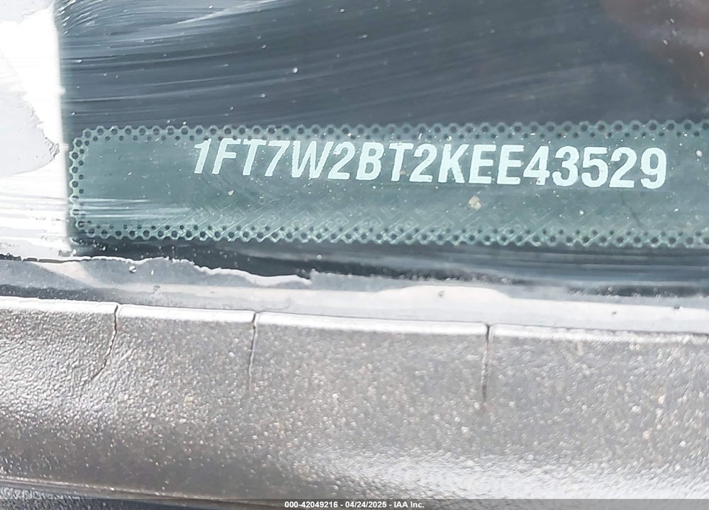 2019 FORD F-250 LARIAT VIN: 1FT7W2BT2KEE43529