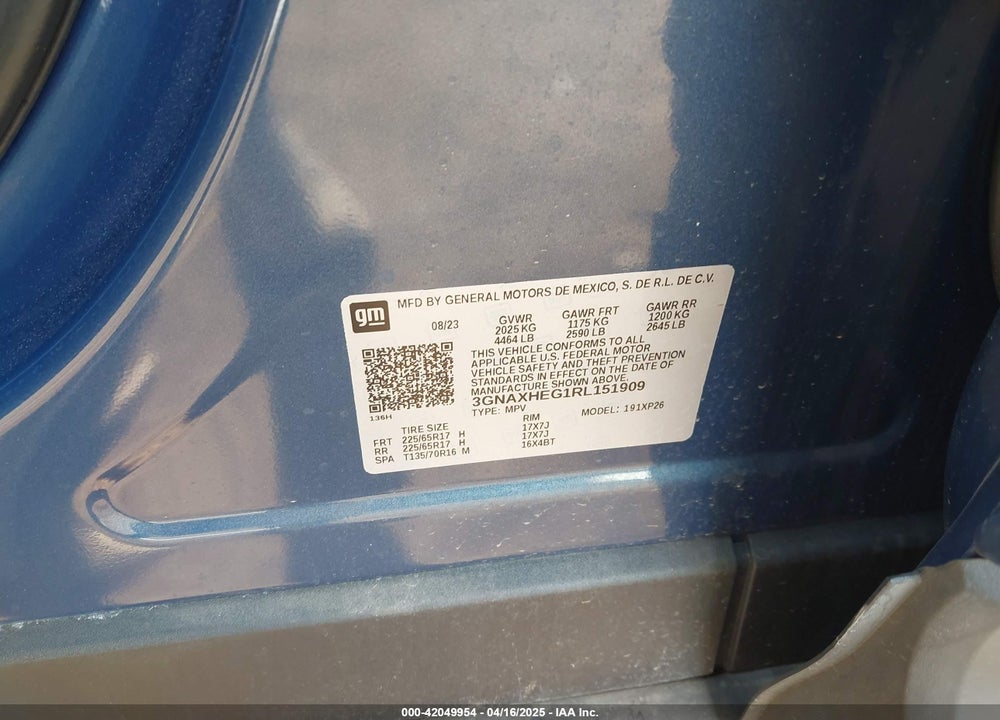 2024 CHEVROLET EQUINOX FWD LS VIN: 3GNAXHEG1RL151909