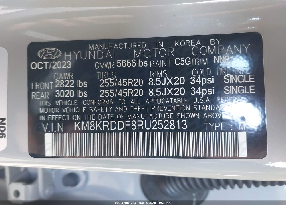 2024 HYUNDAI IONIQ 5 VIN: KM8KRDDF8RU252813