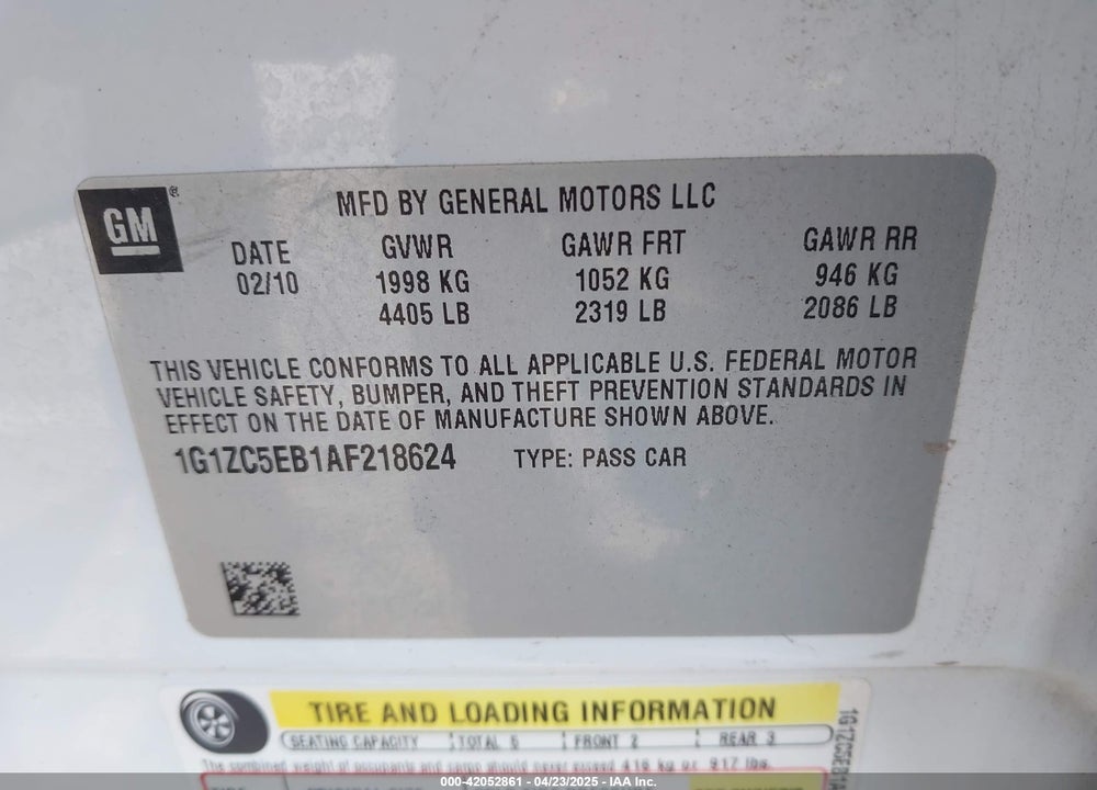 2010 CHEVROLET MALIBU LT VIN: 1G1ZC5EB1AF218624