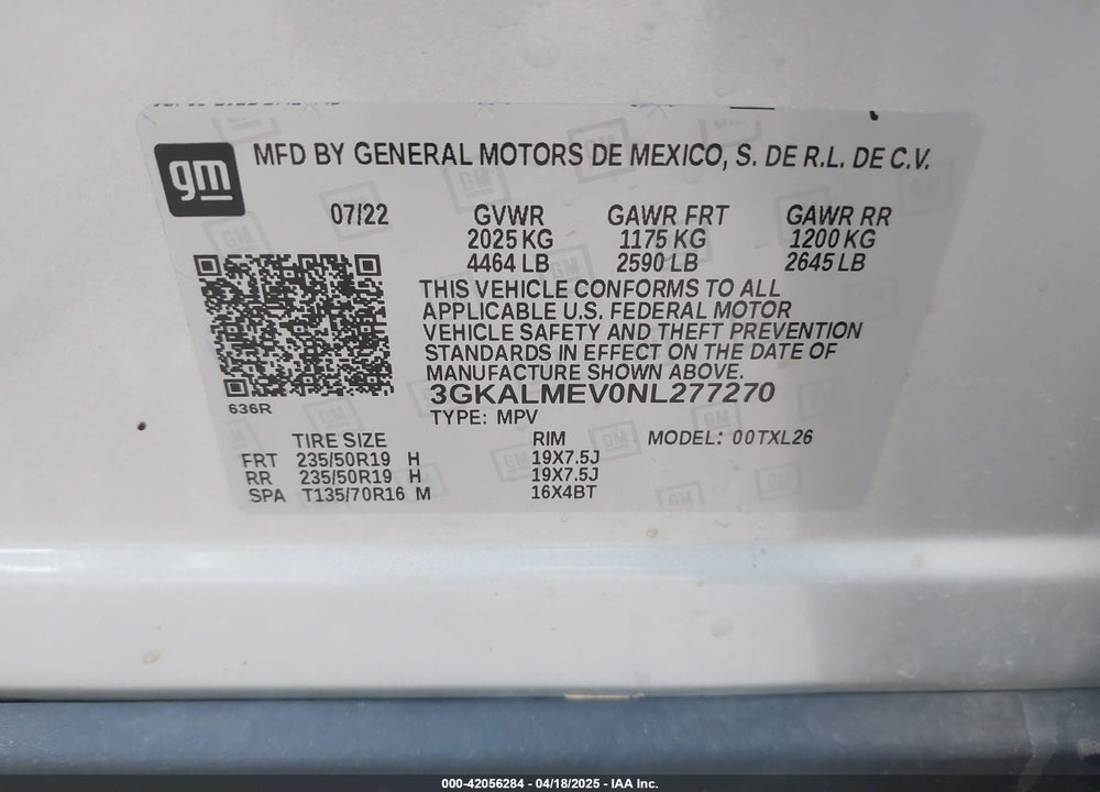 2022 GMC TERRAIN FWD SLE VIN: 3GKALMEV0NL277270