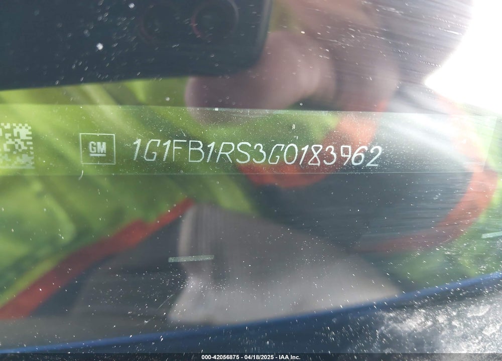 2016 CHEVROLET CAMARO VIN: 1G1FB1RS3G0183962