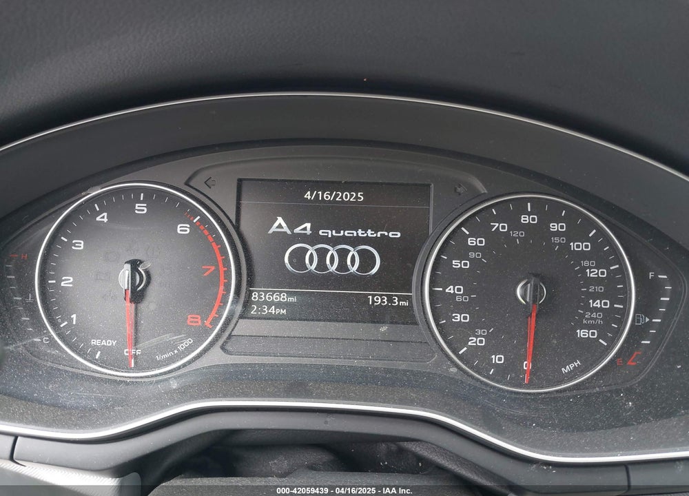 2017 AUDI A4 VIN: WAUANAF40HN035154