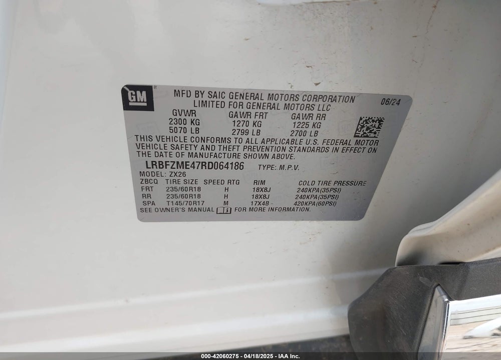 2024 BUICK ENVISION VIN: LRBFZME47RD064186