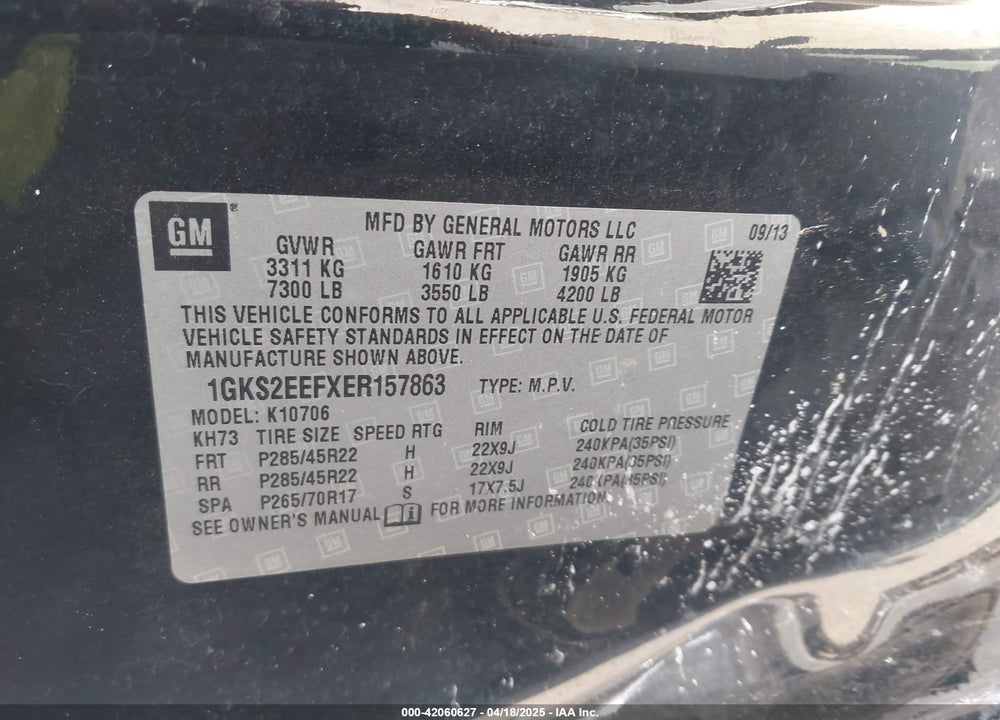 2014 GMC YUKON VIN: 1GKS2EEFXER157863