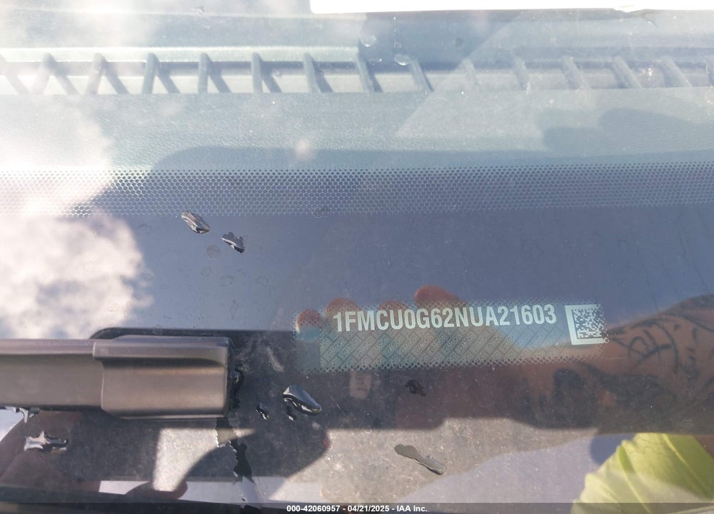 2022 FORD ESCAPE SE VIN: 1FMCU0G62NUA21603