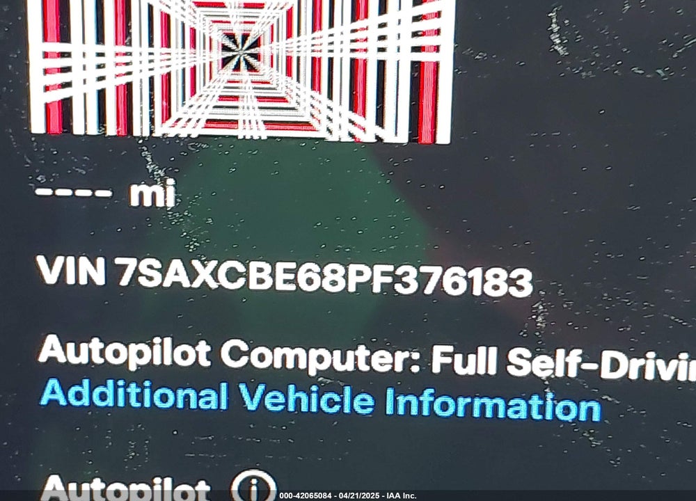 2023 TESLA MODEL X VIN: 7SAXCBE68PF376183