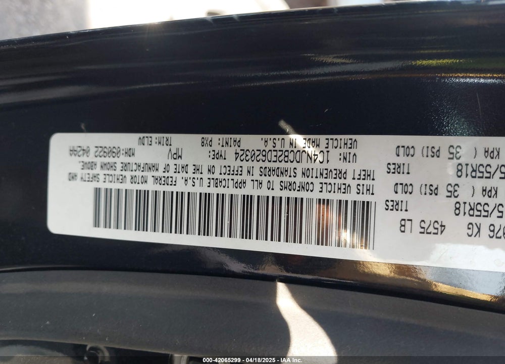 2014 JEEP COMPASS VIN: 1C4NJDCB2ED620324