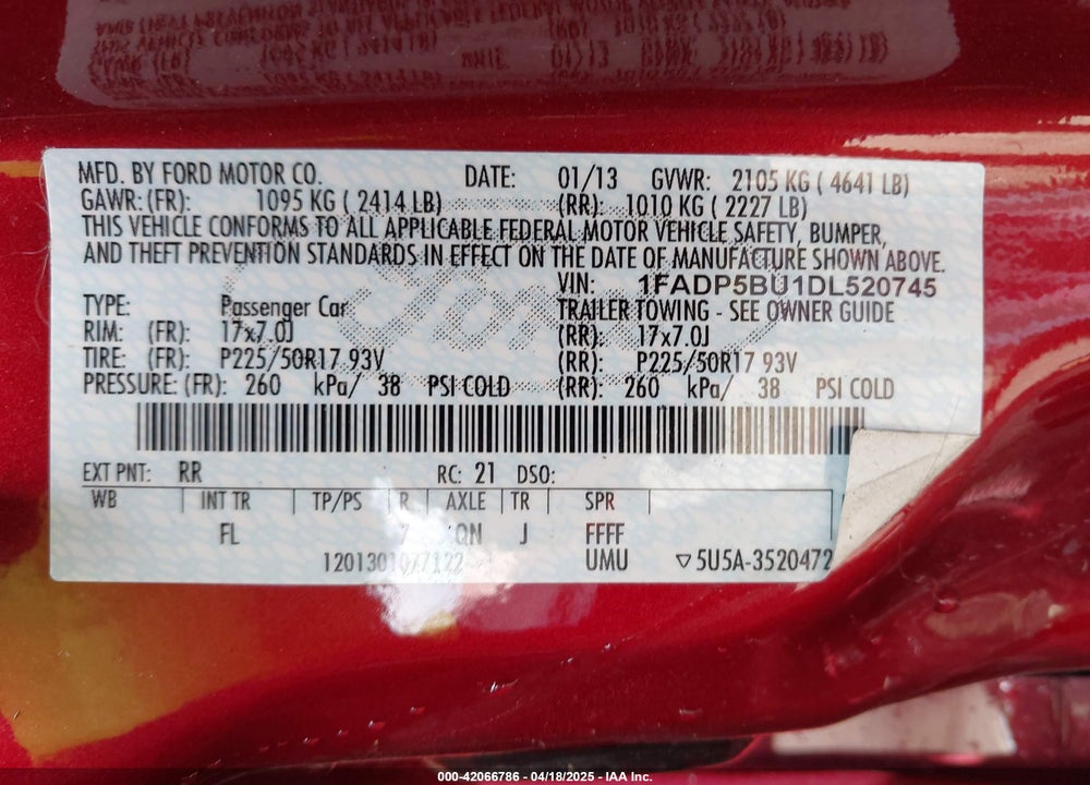 2013 FORD C-MAX HYBRID SEL VIN: 1FADP5BU1DL520745