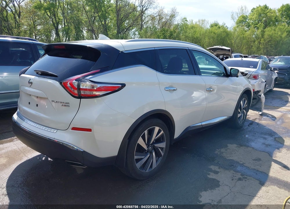 2016 NISSAN MURANO PLATINUM VIN: 5N1AZ2MH0GN163147