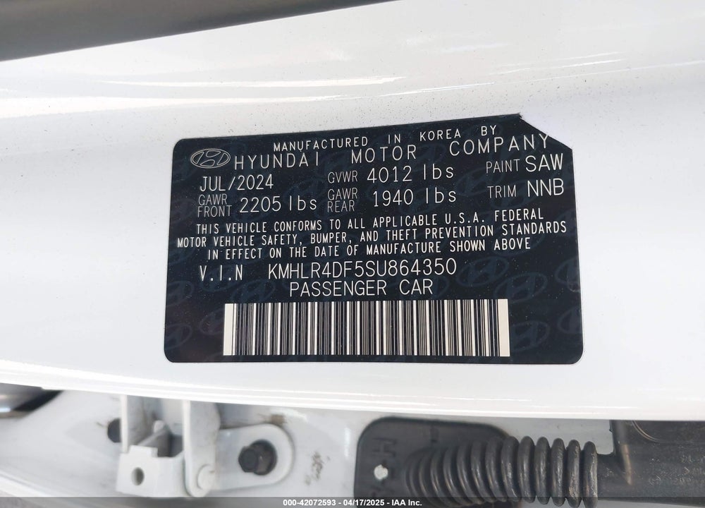 2025 HYUNDAI ELANTRA N LINE VIN: KMHLR4DF5SU864350