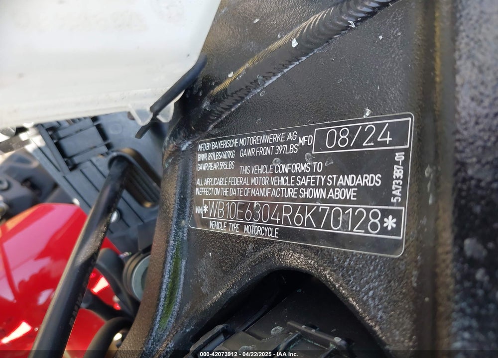 2024 BMW S 1000 RR VIN: WB10E6304R6K70128