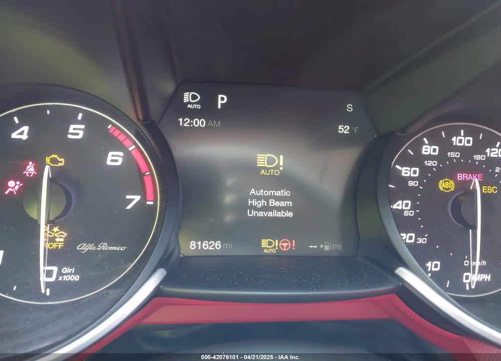 2017 ALFA ROMEO GIULIA RWD VIN: ZARFAEBN1H7556386