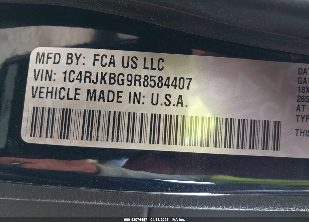 2024 JEEP GRAND CHEROKEE L VIN: 1C4RJKBG9R8584407