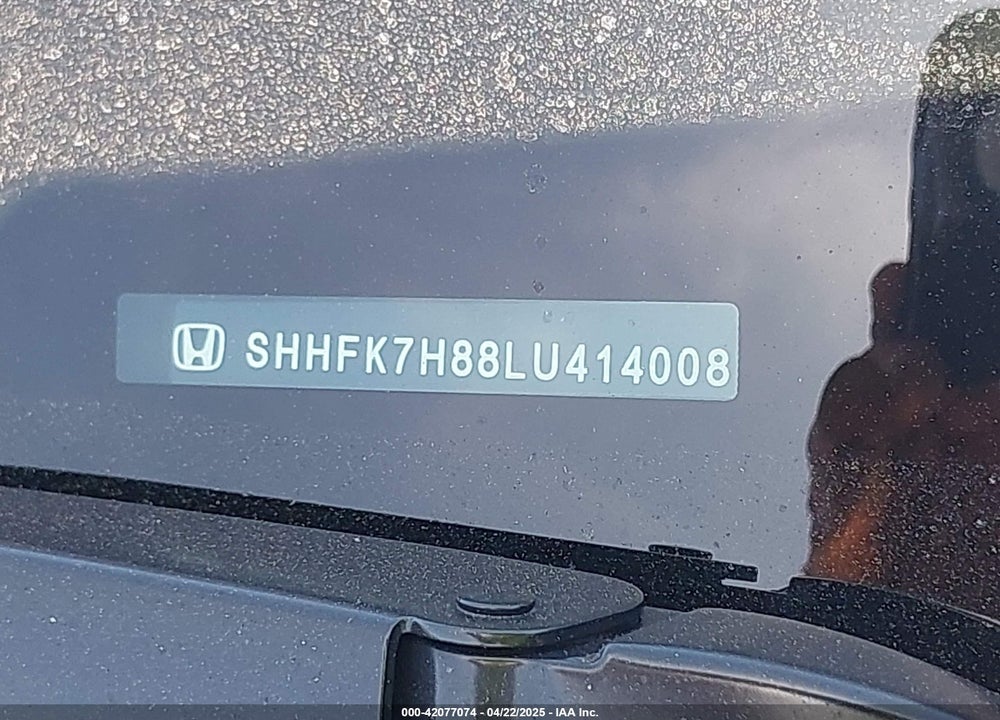 2020 HONDA CIVIC EX-L VIN: SHHFK7H88LU414008