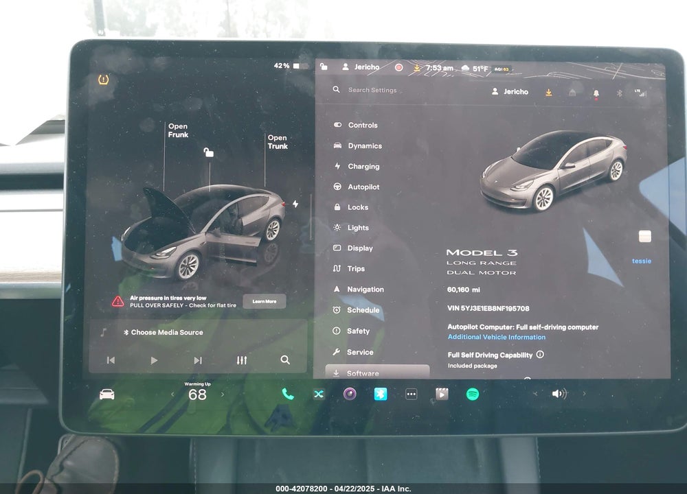 2022 TESLA MODEL 3 LONG RANGE DUAL MOTOR ALL-WHEEL DRIVE VIN: 5YJ3E1EB8NF195708