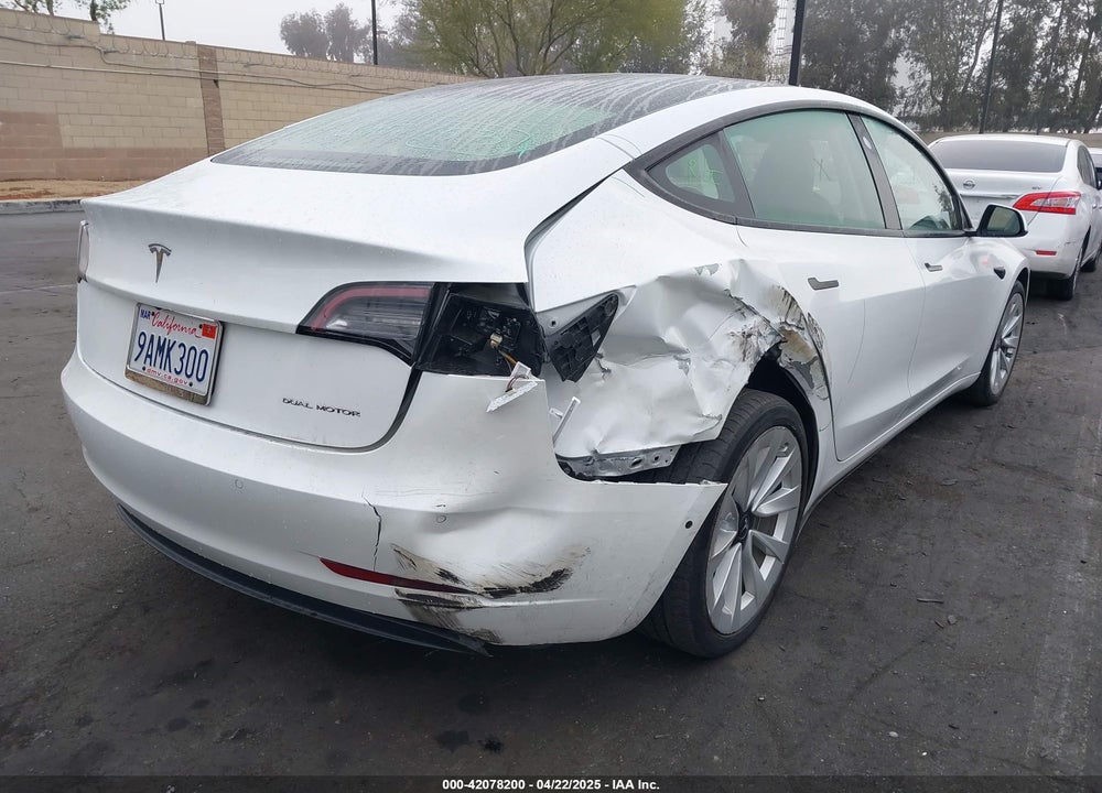 2022 TESLA MODEL 3 LONG RANGE DUAL MOTOR ALL-WHEEL DRIVE VIN: 5YJ3E1EB8NF195708