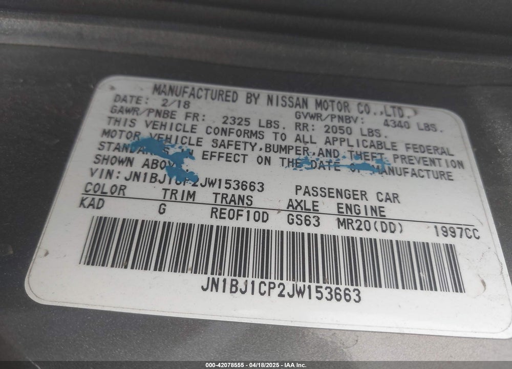2018 NISSAN ROGUE SPORT VIN: JN1BJ1CP2JW153663