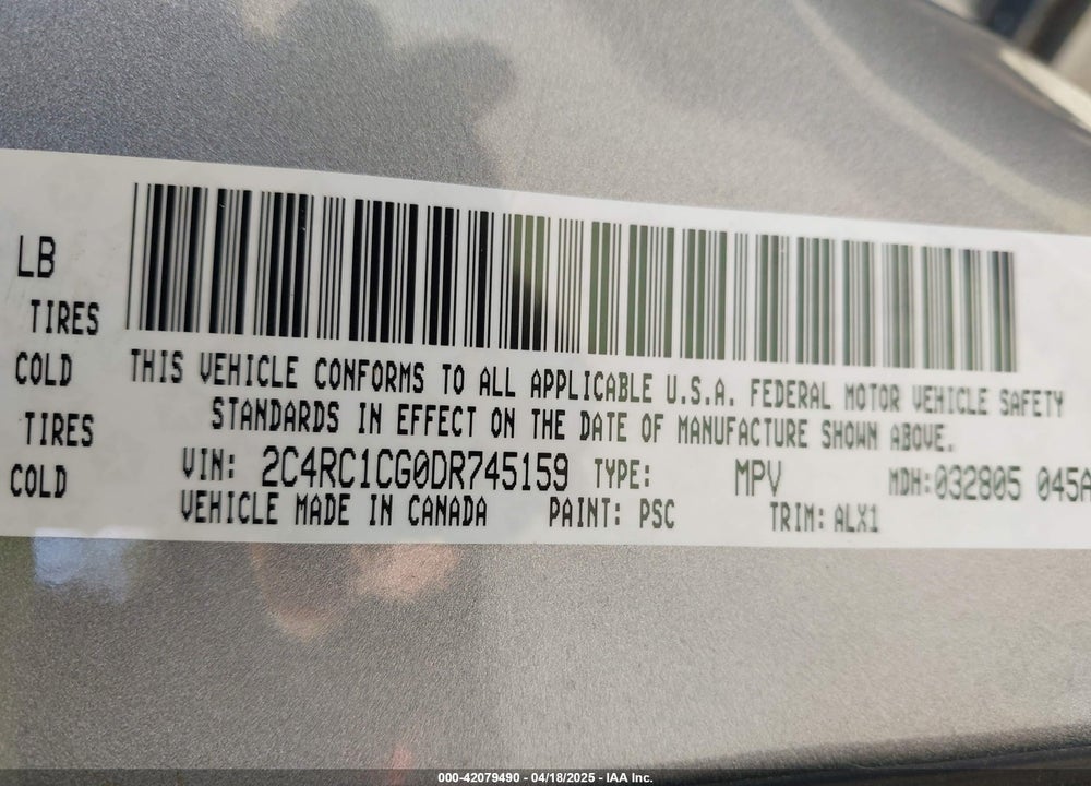 2013 CHRYSLER TOWN & COUNTRY TOURING-L VIN: 2C4RC1CG0DR745159