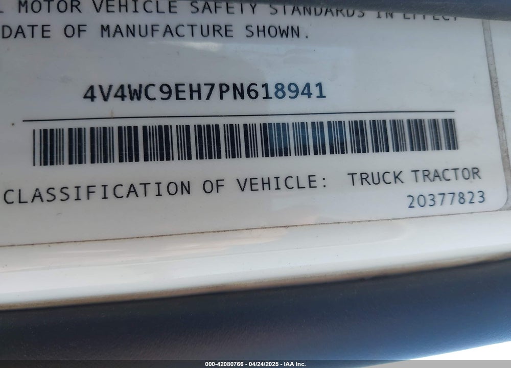 2023 VOLVO VNR VIN: 4V4WC9EH7PN618941