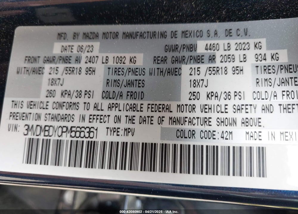 2023 MAZDA CX-30 2.5 TURBO PREMIUM VIN: 3MVDMBDY0PM566361