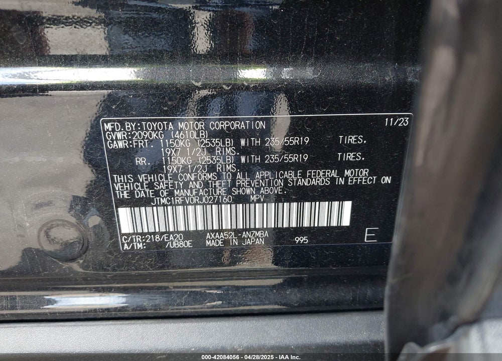 2024 TOYOTA RAV4 XLE PREMIUM VIN: JTMC1RFV0RJ027160