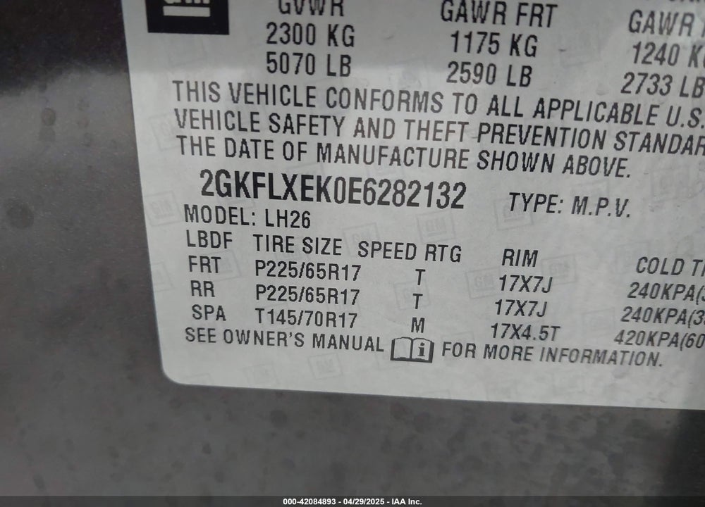 2014 GMC TERRAIN SLT-1 VIN: 2GKFLXEK0E6282132
