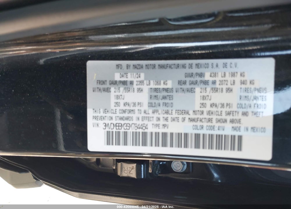 2025 MAZDA CX-30 VIN: 3MVDMBBM3SM784464