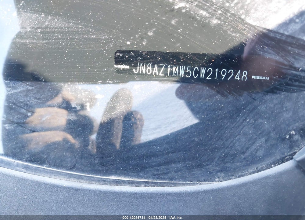 2012 NISSAN MURANO VIN: JN8AZ1MW5CW219248