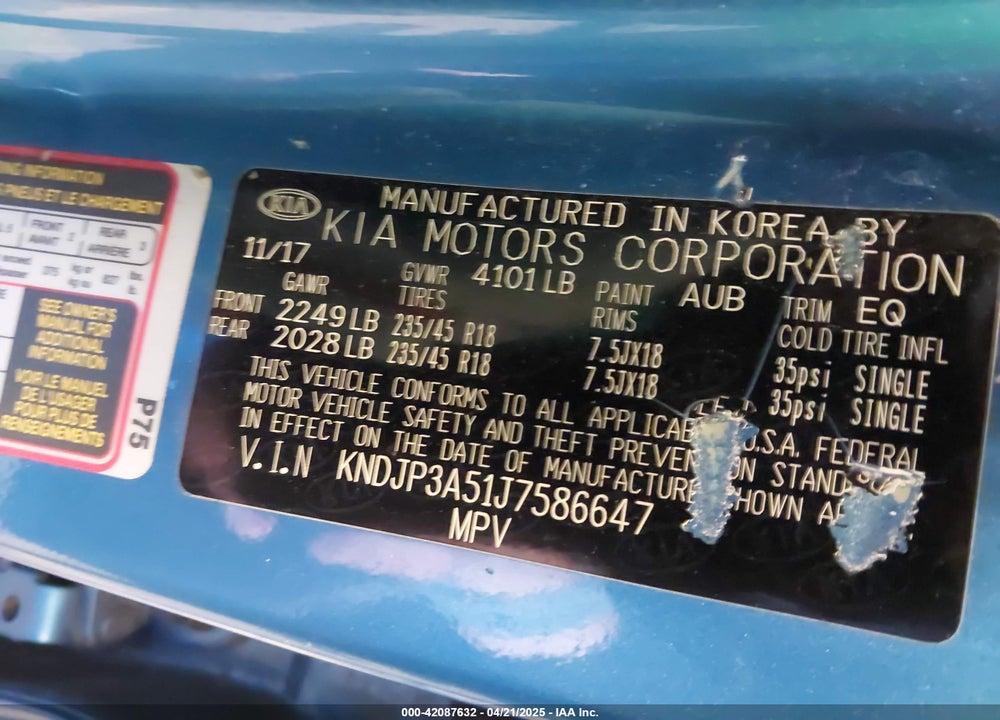 2018 KIA SOUL VIN: KNDJP3A51J7586647