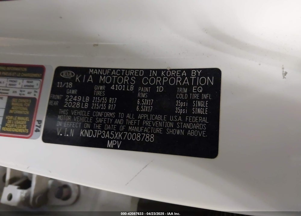 2019 KIA SOUL VIN: KNDJP3A5XK7008788