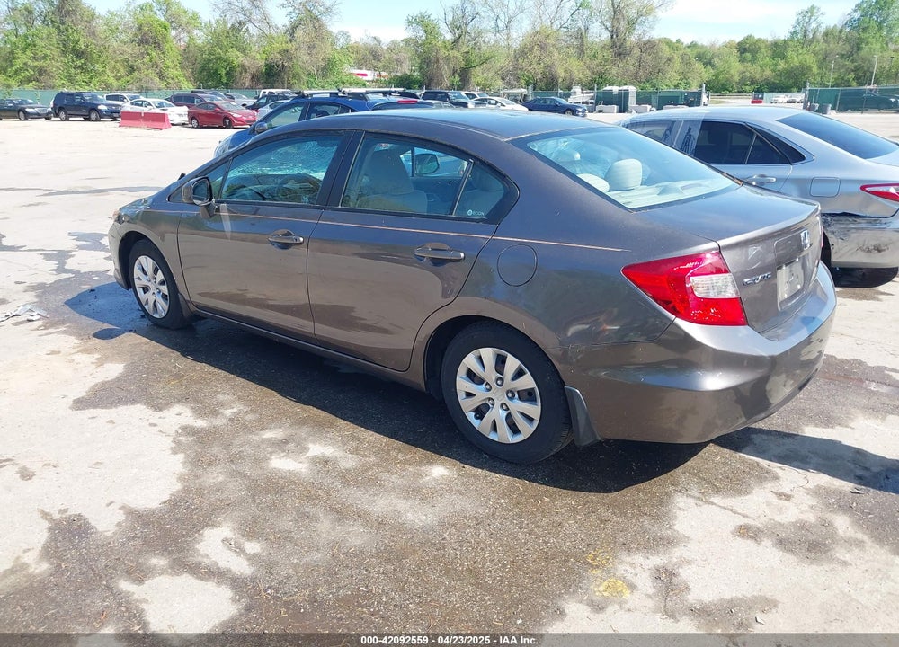 2012 HONDA CIVIC LX VIN: 19XFB2F52CE348431