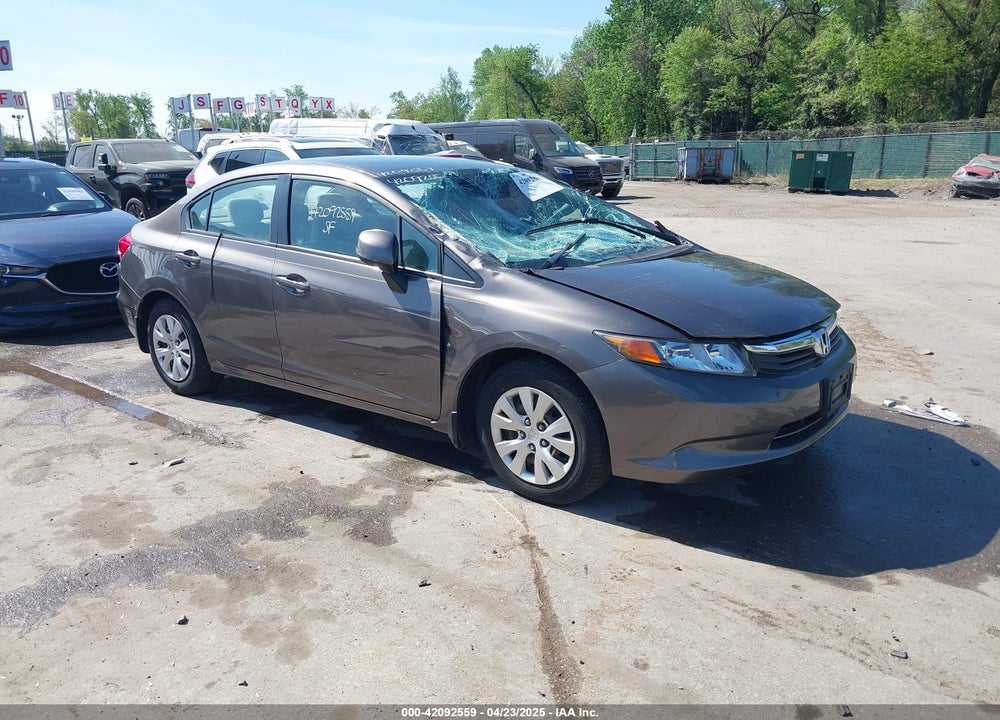 2012 HONDA CIVIC LX VIN: 19XFB2F52CE348431