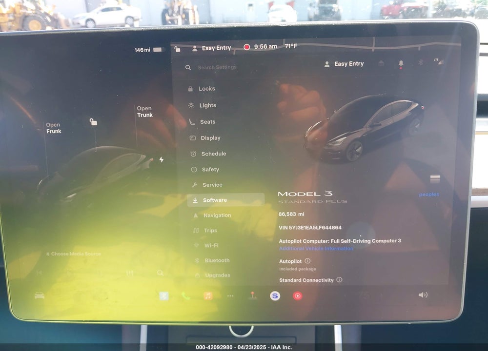 2020 TESLA MODEL 3 STANDARD RANGE PLUS REAR-WHEEL DRIVE/STANDARD RANGE REAR-WHEEL DRIVE VIN: 5YJ3E1EA5LF644864