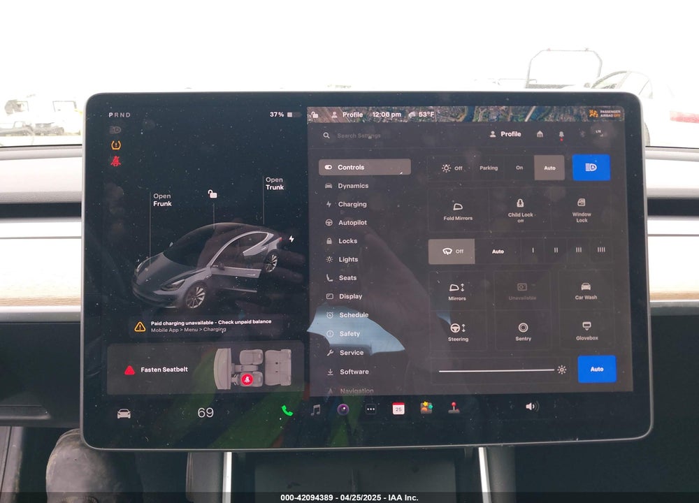2019 TESLA MODEL 3 LONG RANGE/PERFORMANCE VIN: 5YJ3E1EB7KF205883