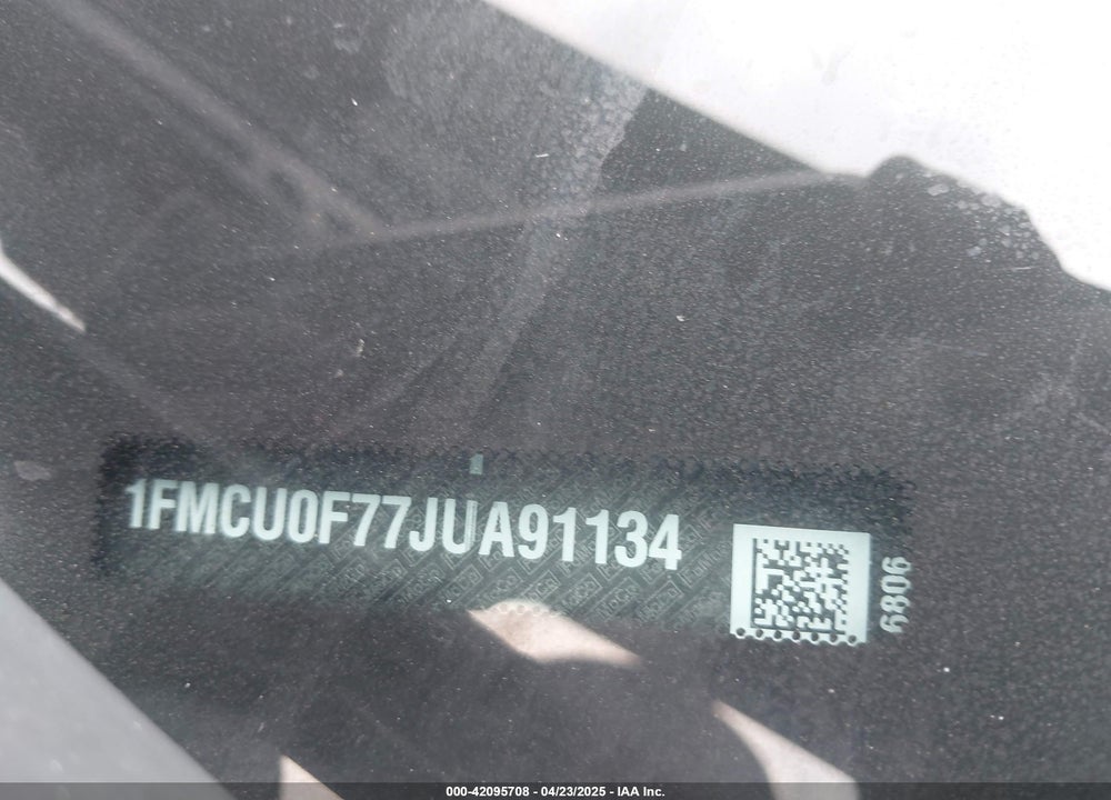 2018 FORD ESCAPE S VIN: 1FMCU0F77JUA91134
