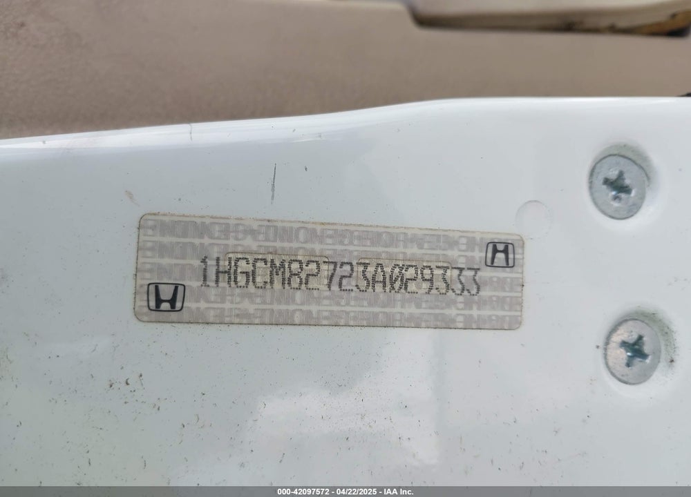 2003 HONDA ACCORD 3.0 EX VIN: 1HGCM82723A029333