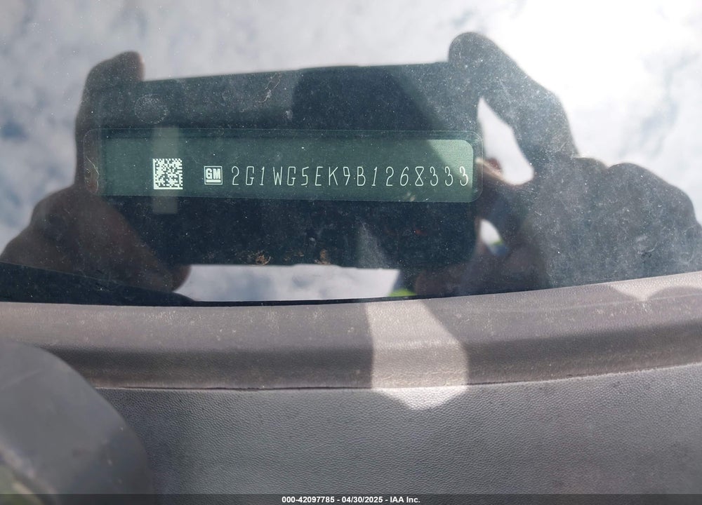 2011 CHEVROLET IMPALA VIN: 2G1WG5EK9B1268333