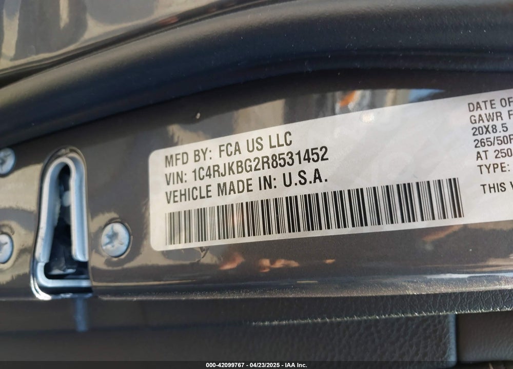 2024 JEEP GRAND CHEROKEE VIN: 1C4RJKBG2R8531452