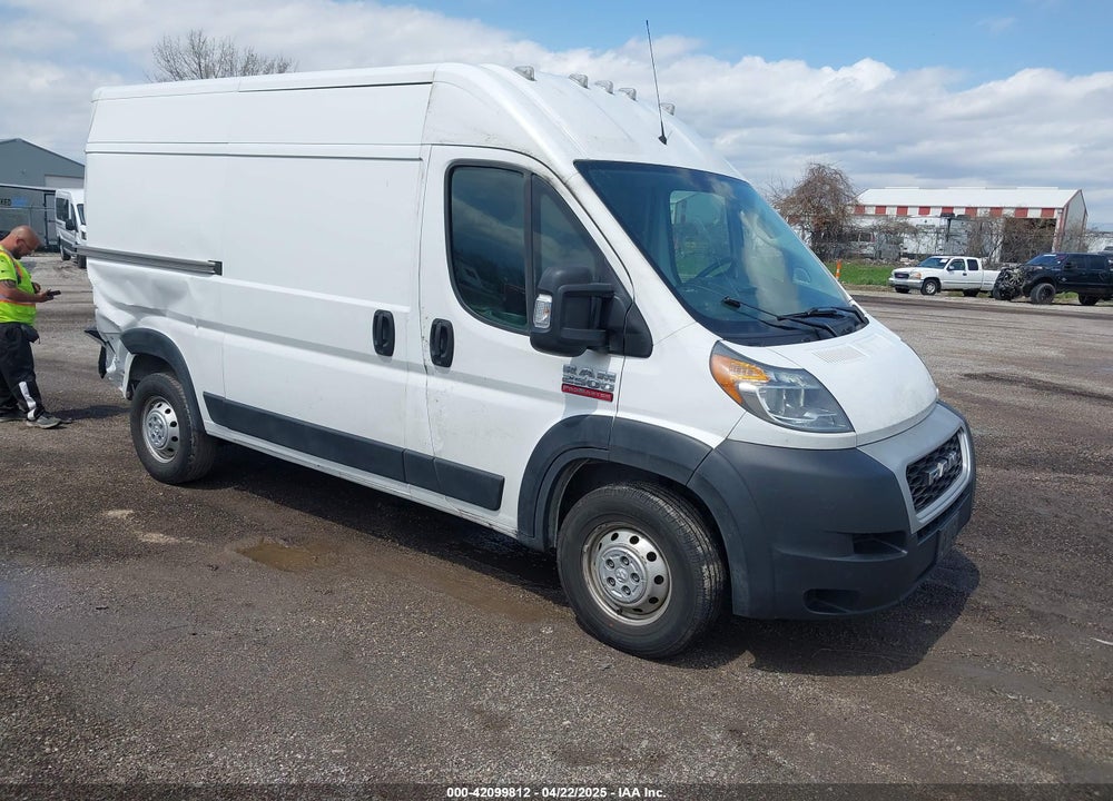 2019 RAM PROMASTER 2500 HIGH ROOF 136 WB VIN: 3C6TRVCG9KE510700