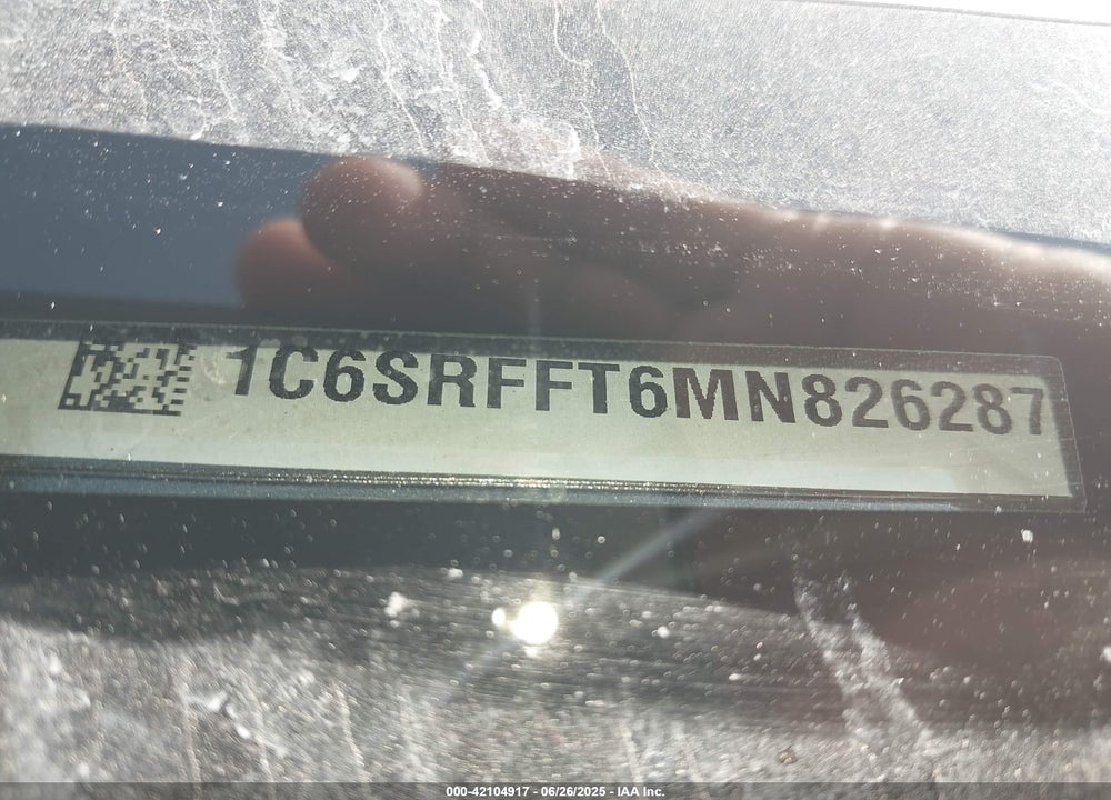 2021 RAM 1500 VIN: 1C6SRFFT6MN826287
