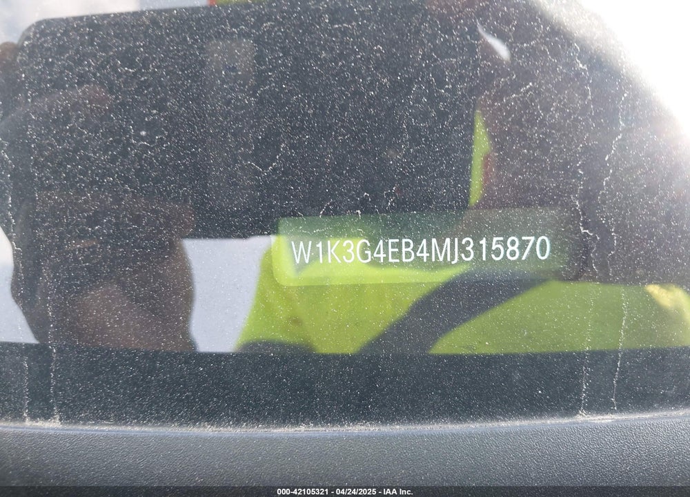 2021 MERCEDES-BENZ A 220 VIN: W1K3G4EB4MJ315870