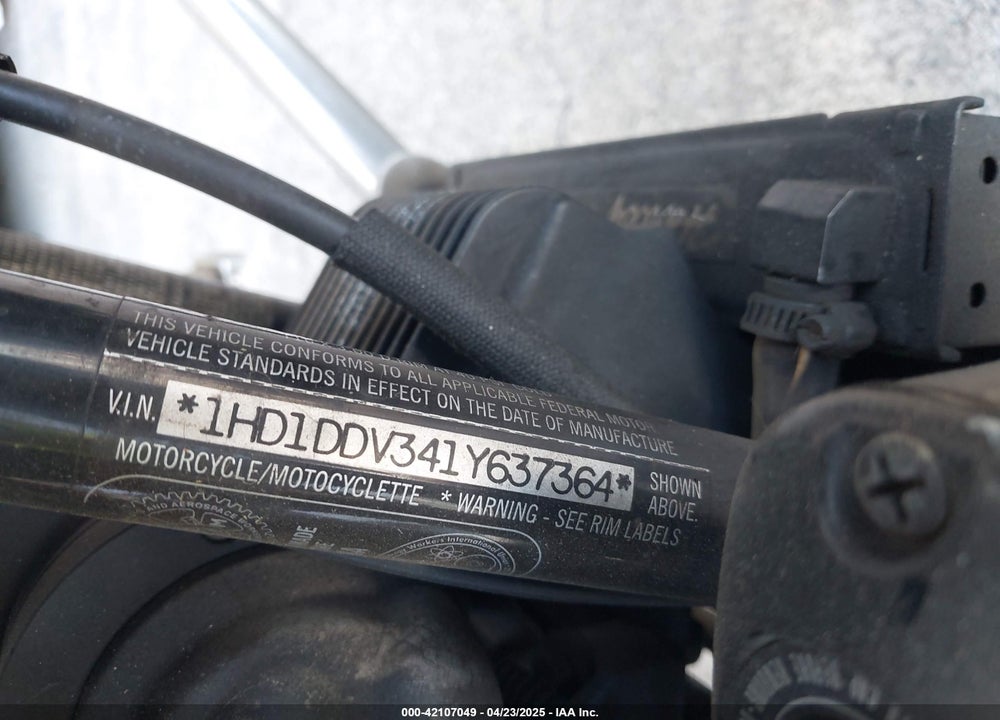 2001 HARLEY-DAVIDSON FLHT VIN: 1HD1DDV341Y637364