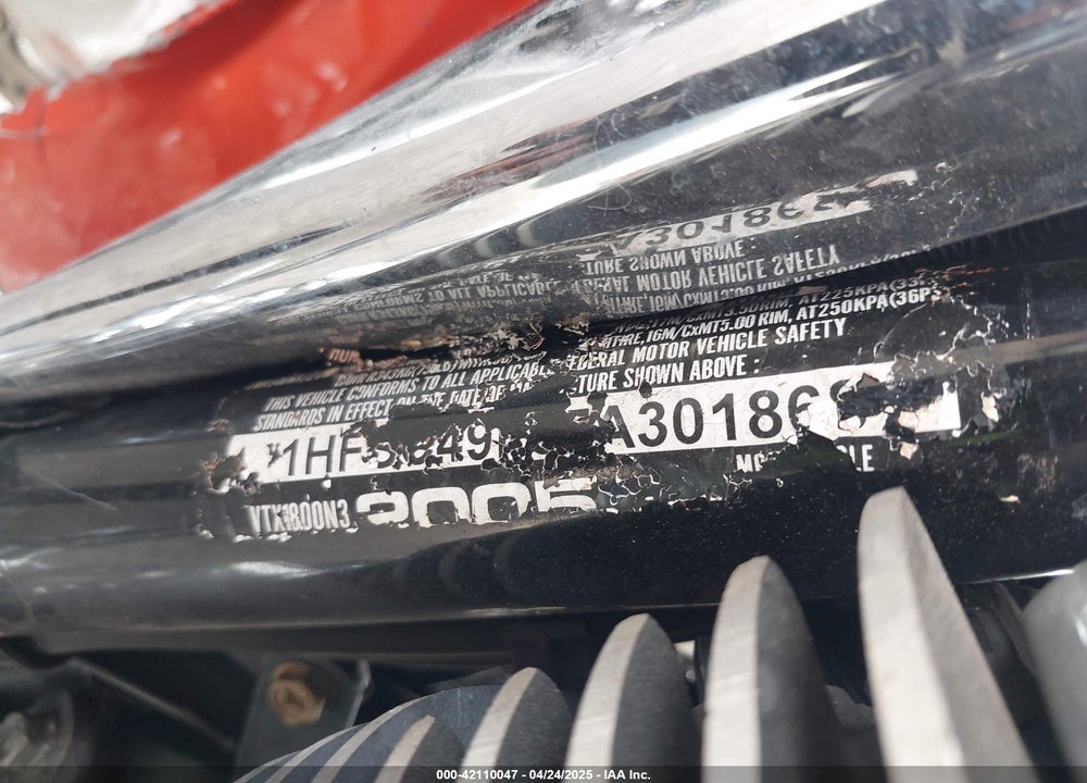 2005 HONDA VTX1800 N3 VIN: 1HFSC49F55A301868