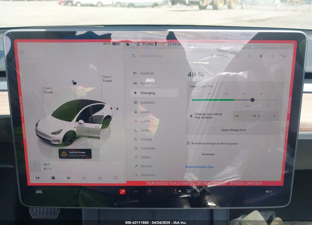 2025 TESLA MODEL Y LONG RANGE DUAL MOTOR ALL-WHEEL DRIVE VIN: 7SAYGDED7SA378872