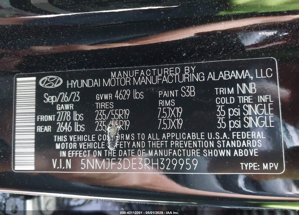 2024 HYUNDAI TUCSON SEL VIN: 5NMJF3DE3RH329959