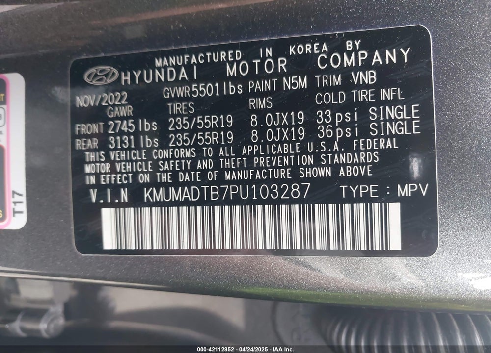 2023 GENESIS GV70 VIN: KMUMADTB7PU103287