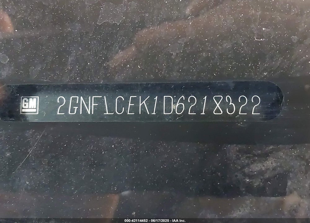 2013 CHEVROLET EQUINOX VIN: 2GNFLCEK1D6218322