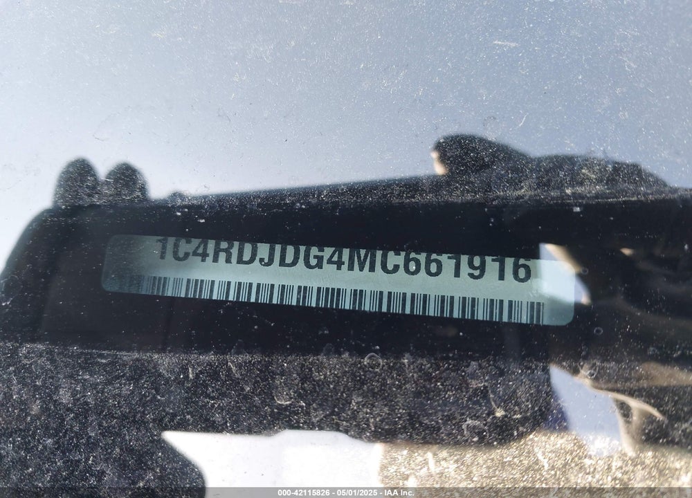 2021 DODGE DURANGO VIN: 1C4RDJDG4MC661916