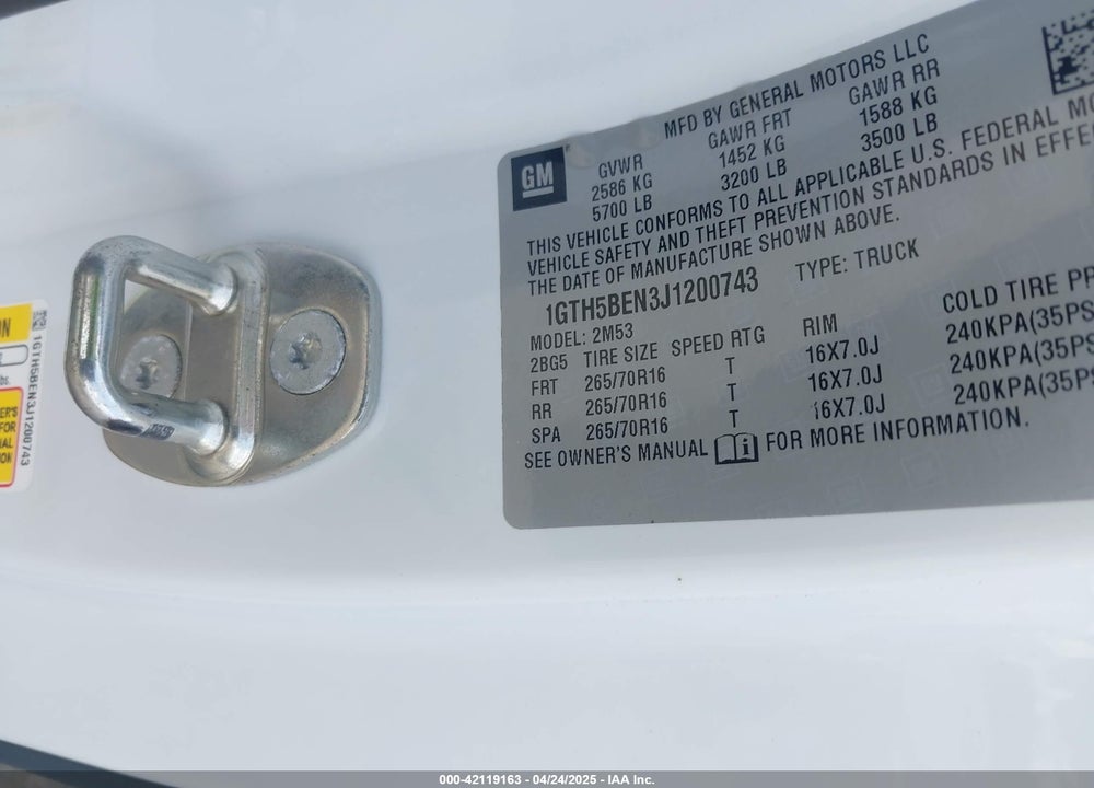 2018 GMC CANYON VIN: 1GTH5BEN3J1200743